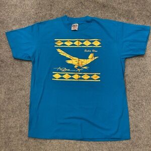 Vintage 90s Oneita Bisbee Blue Arizona Single Stitch Golden Bird T Shirt Adult L